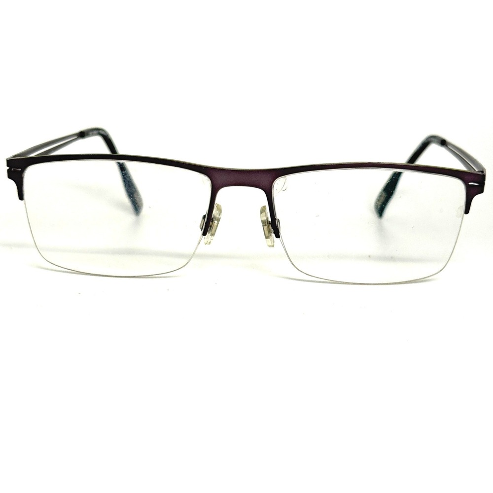Evatik 9188 M103 Titanium Eyeglass Frames Purple Semi Rimless 59-18-150 Mens